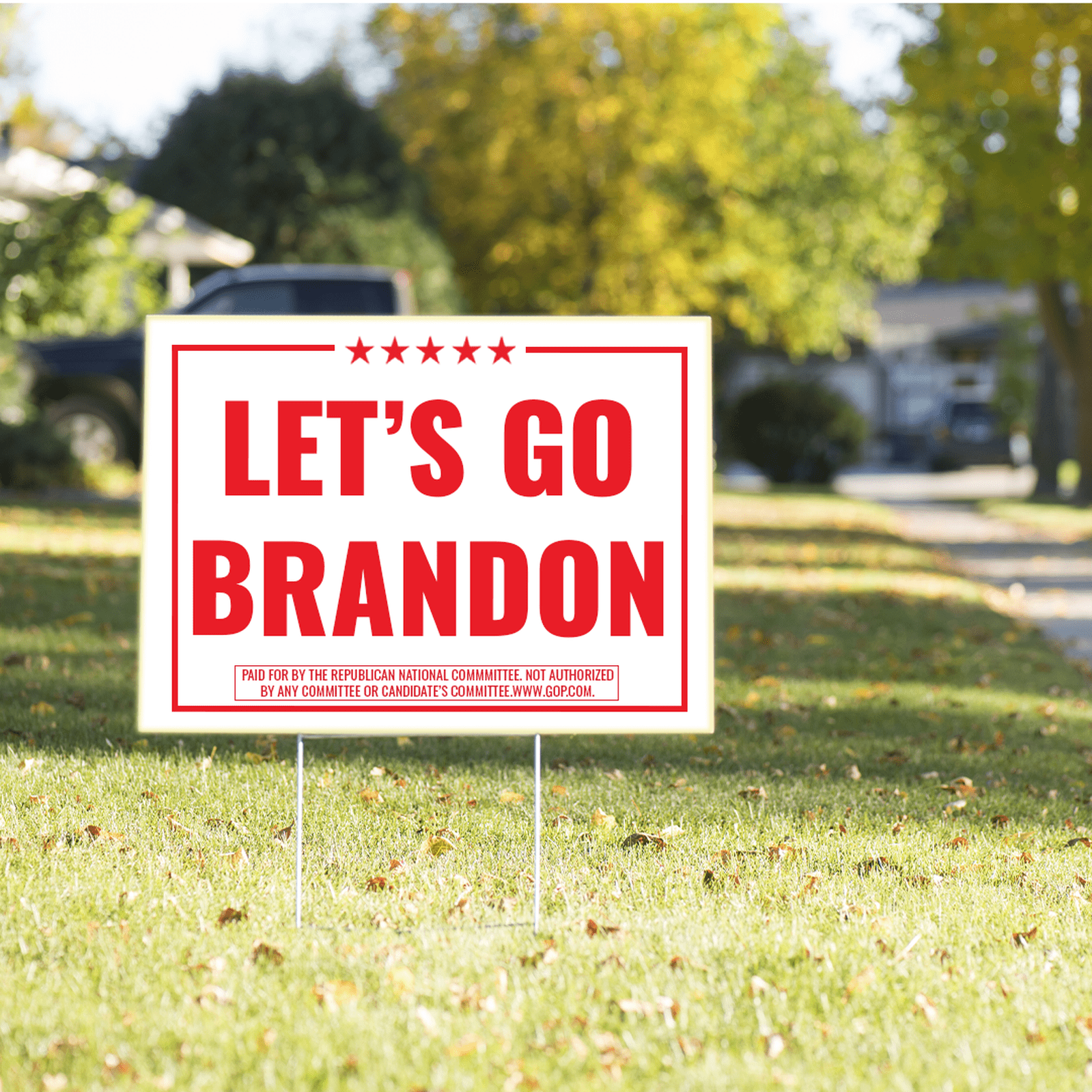 2 Pack Lets Go Brandon Yard Signs 16 x 24 - Double-Sided Print